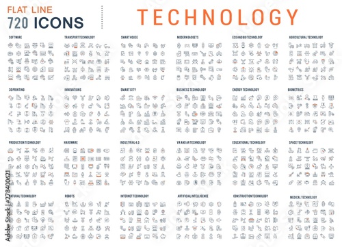 Collection Linear Icons of Technology