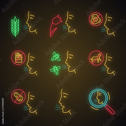 Allergies app icons set