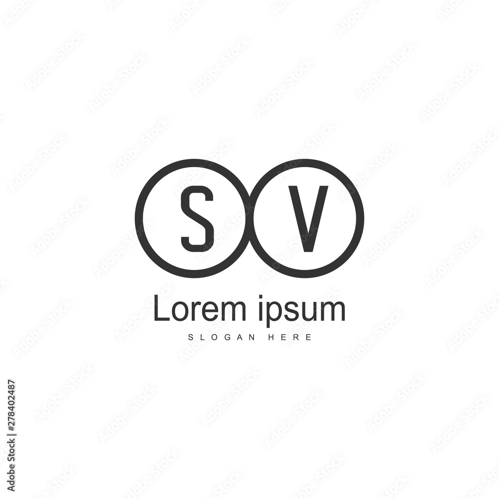 Initial SV logo template with modern frame. Minimalist SV letter logo vector illustration Initial SV logo template with modern frame. Minimalist SV letter logo vector illustration