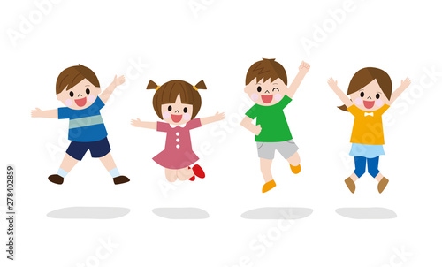ジャンプするこども達