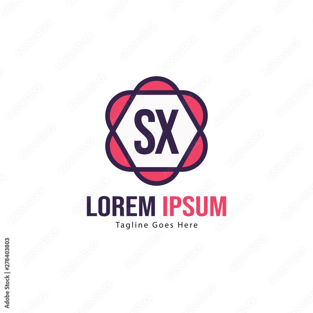 Initial SX logo template with modern frame. Minimalist SX letter logo vector illustration Initial SX logo template with modern frame. Minimalist SX letter logo vector illustration