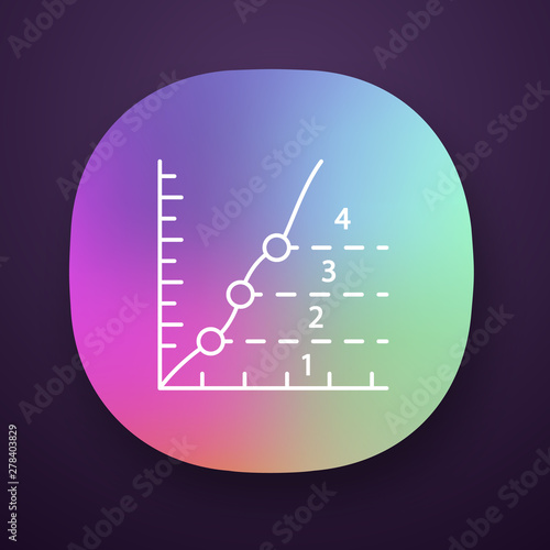 Phase diagram app icon. Limits graphical representation of substance stability. Materials science. Physics, mathematics. UI/UX user interface. Web or mobile application. Vector isolated illustration