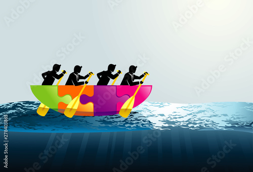 Teamwork Sailing on board with Jigsaw Boat
