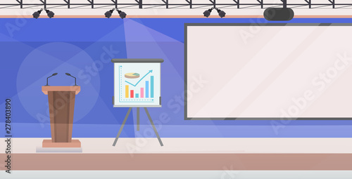 modern conference room with flip chart tribune and board empty no people boardroom interior flat horizontal