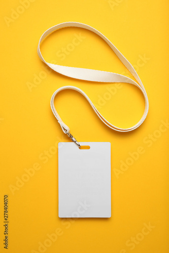 Identification badge, blank id, personal plastic card mockup.