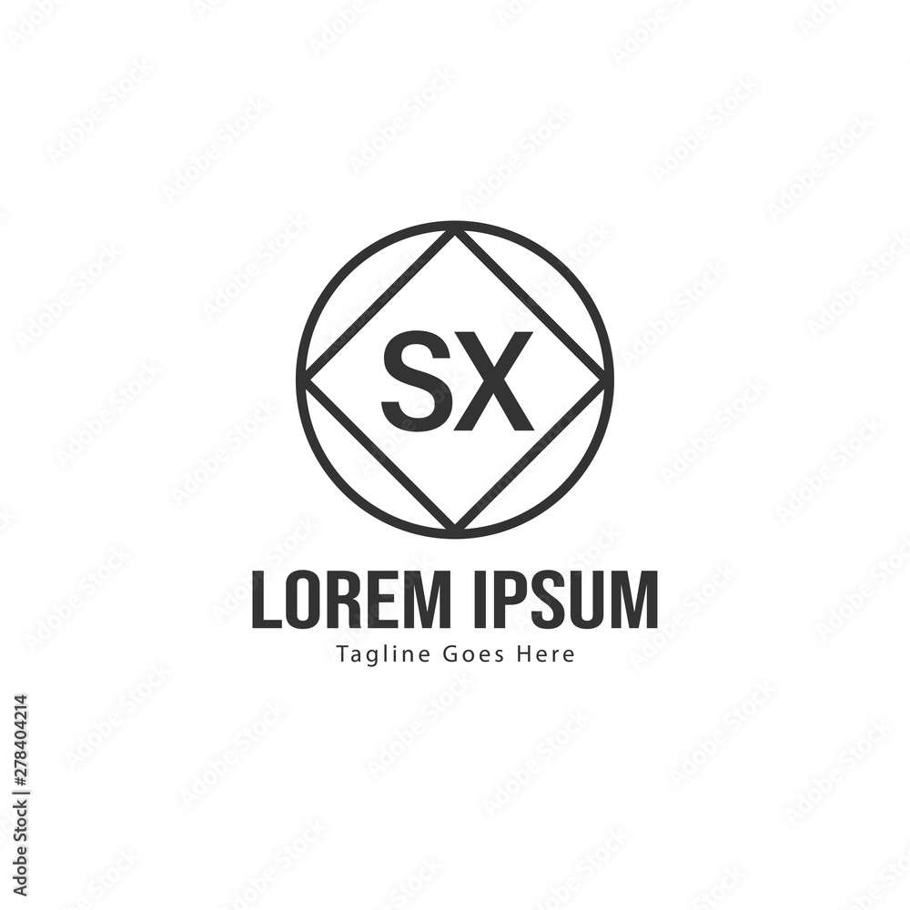 Initial SX logo template with modern frame. Minimalist SX letter logo vector illustration Initial SX logo template with modern frame. Minimalist SX letter logo vector illustration