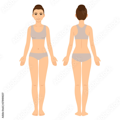 Female body front and back