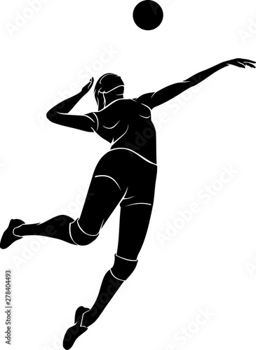 Female Volleyball Mid Air