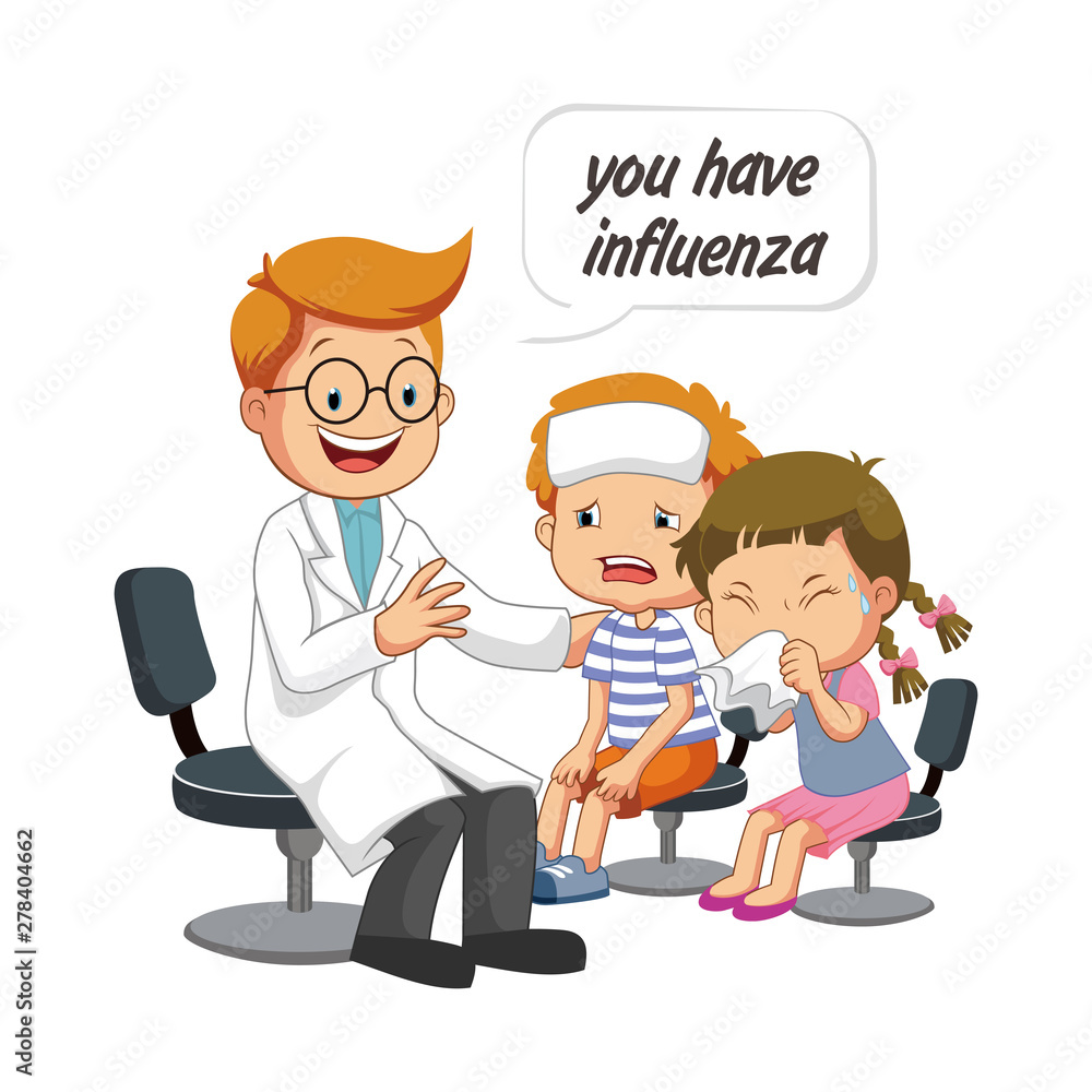 Boy Girs Childs Got Influenza Doctor Boy Girs Childs Got Influenza Doctor