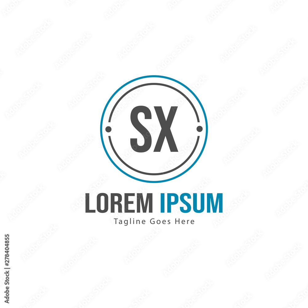 Initial SX logo template with modern frame. Minimalist SX letter logo vector illustration Initial SX logo template with modern frame. Minimalist SX letter logo vector illustration