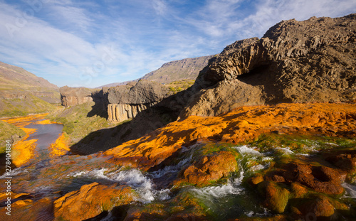 Fototapeta Naklejka Na Ścianę i Meble -  View of Agrio river near Salto del Agrio waterfall
