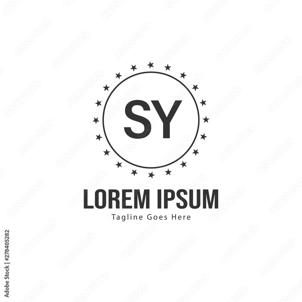 Initial SY logo template with modern frame. Minimalist SY letter logo vector illustration Initial SY logo template with modern frame. Minimalist SY letter logo vector illustration
