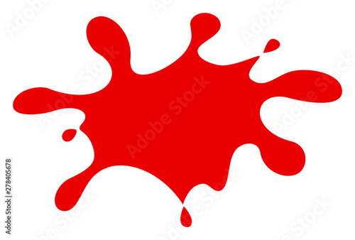 Fototapeta Naklejka Na Ścianę i Meble -  Red paint splatter icon. Vector illustration.