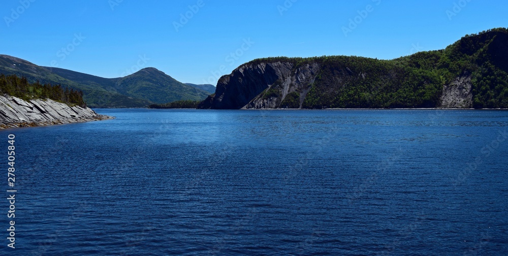 view across the East Arm of the Bonne Bay towards the South East Hills in the Gros Morne National Park along the Viking trail; Newfoundland and Labrador Canada