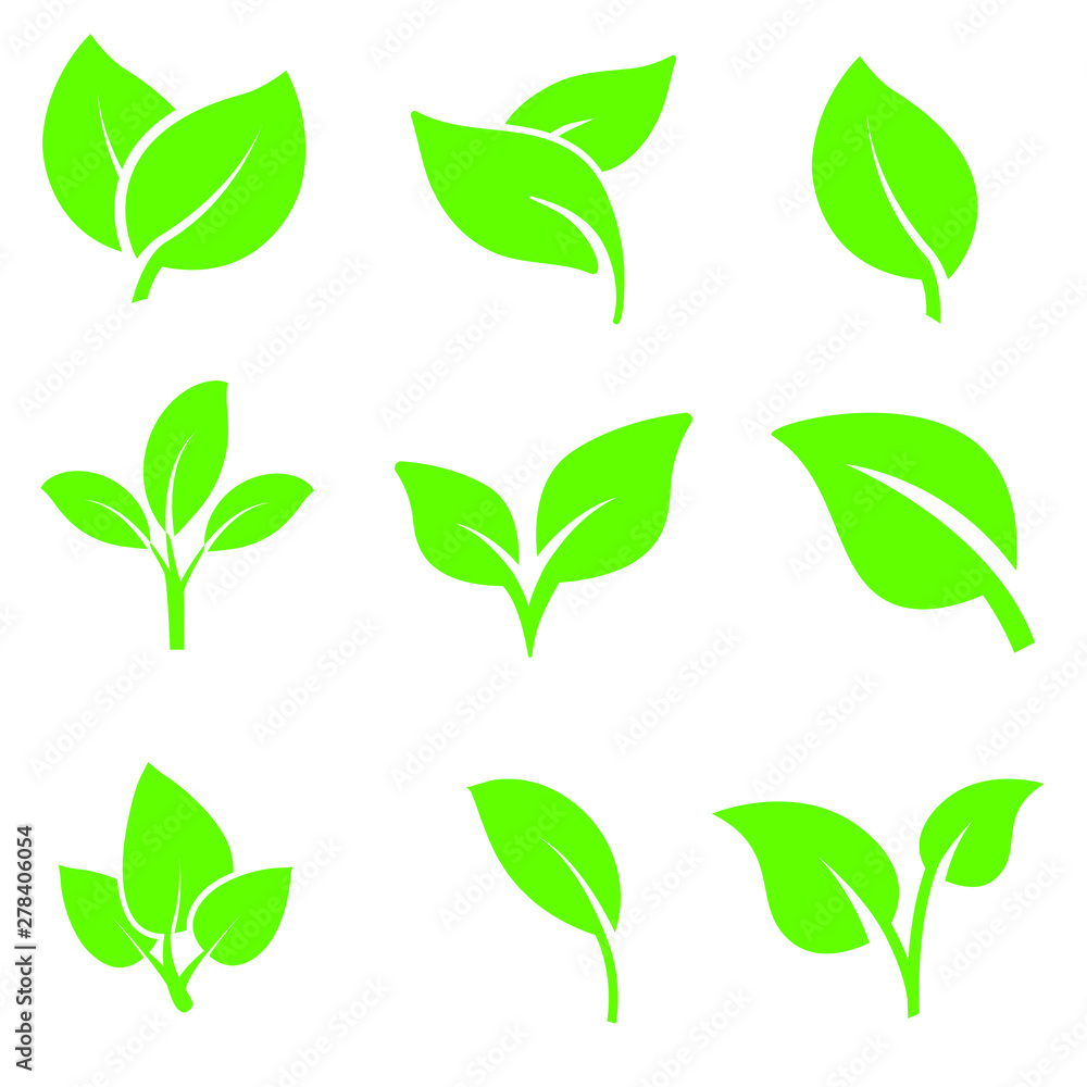 leaves icons vector set. sheet icon illustration. leaves collection symbol. leaves icons vector set. sheet icon illustration. leaves collection symbol.