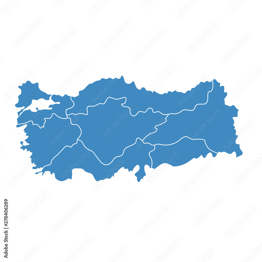 Turkey Map Vector Template Isolated
