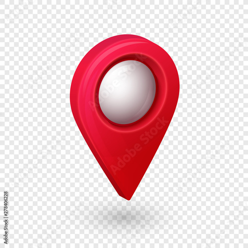 Map location pointer 3d pin with glowing glass bubble