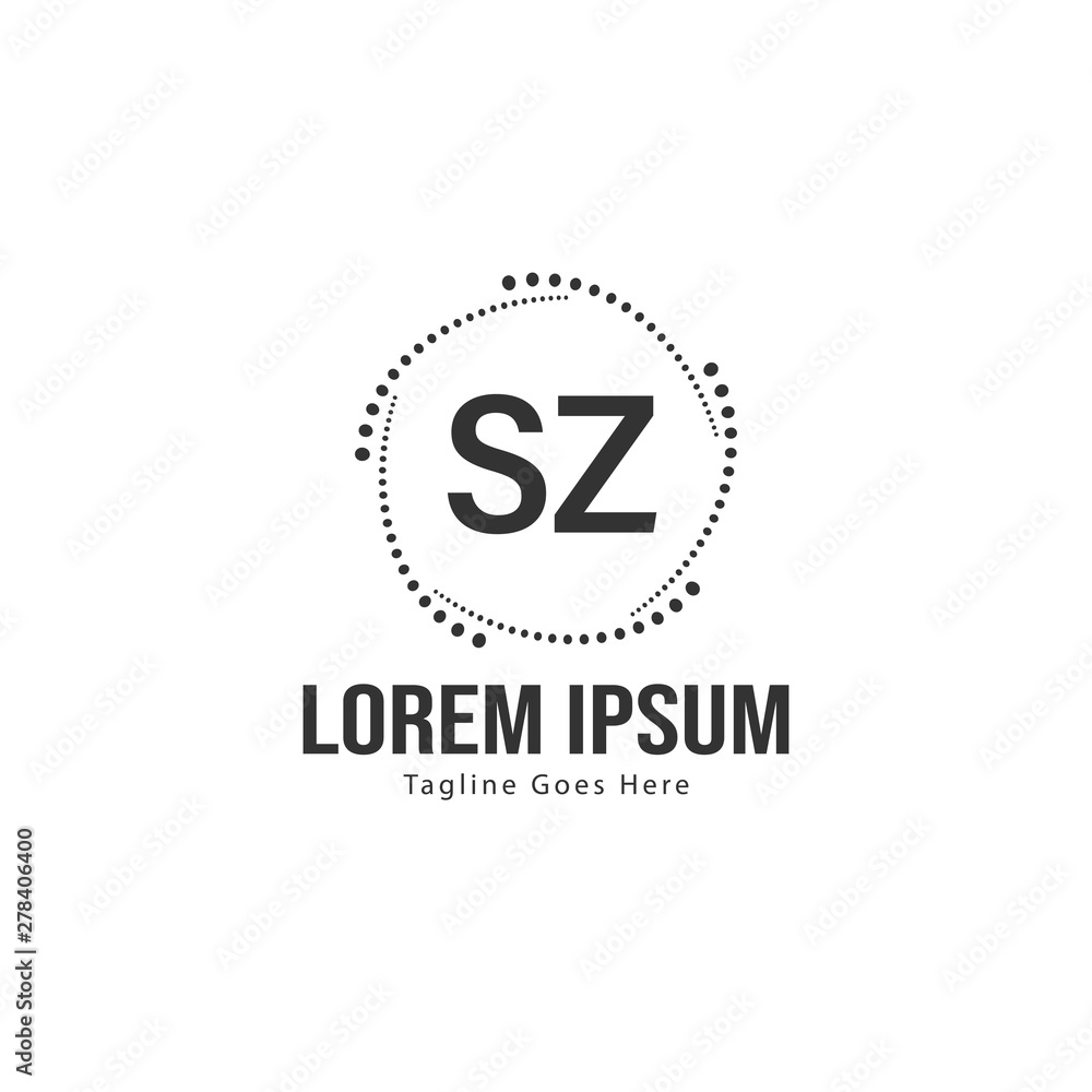 Initial SZ logo template with modern frame. Minimalist SZ letter logo vector illustration Initial SZ logo template with modern frame. Minimalist SZ letter logo vector illustration