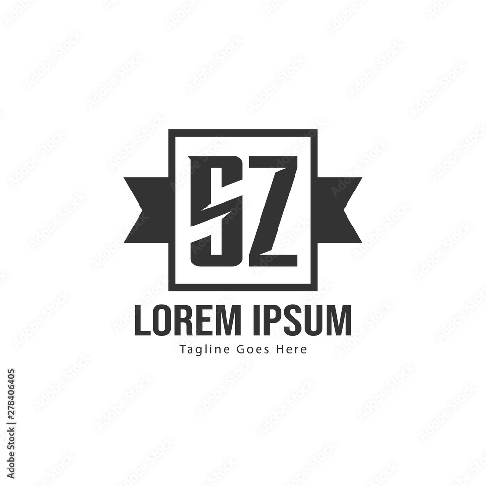 Fototapeta premium Initial SZ logo template with modern frame. Minimalist SZ letter logo vector illustration