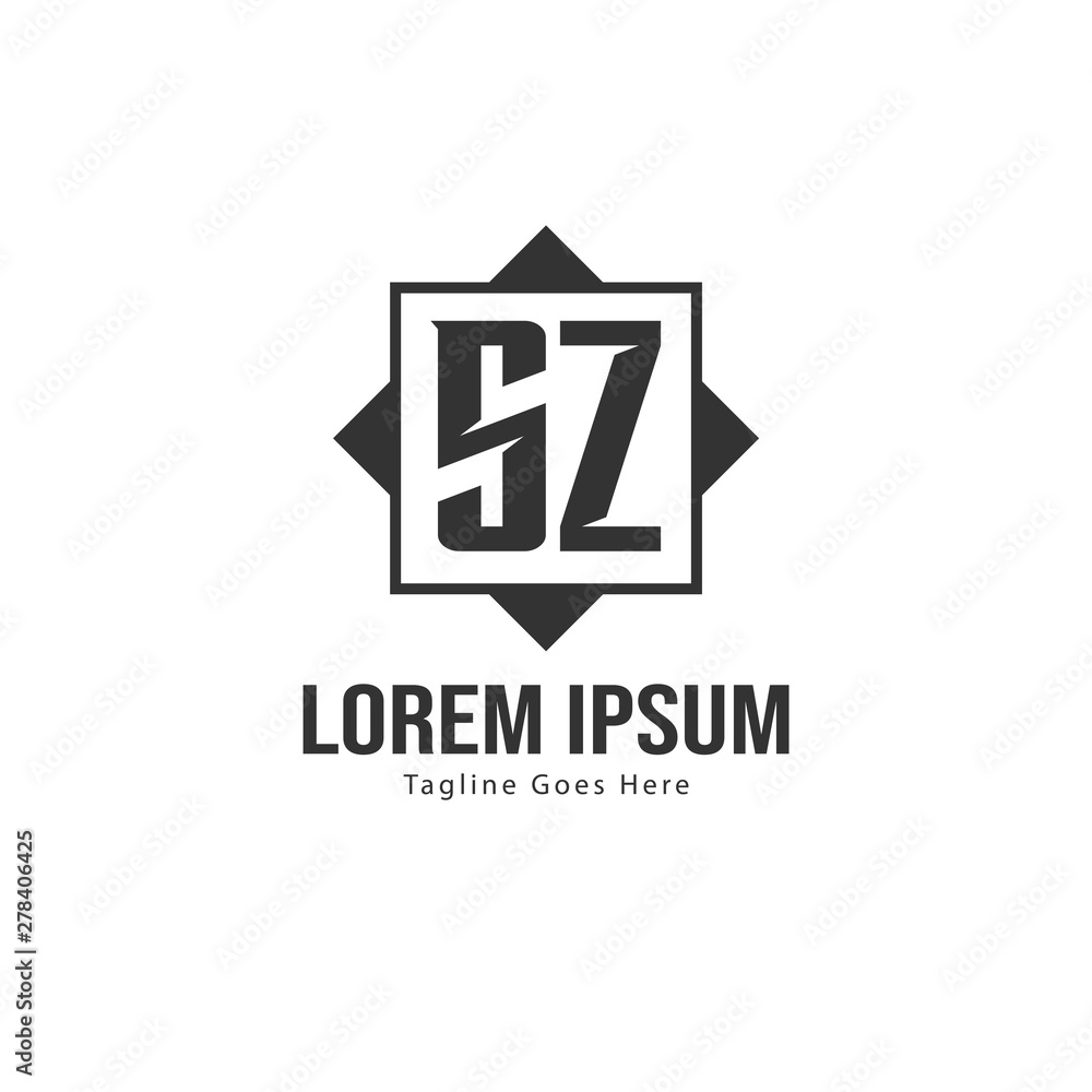 Initial SZ logo template with modern frame. Minimalist SZ letter logo vector illustration Initial SZ logo template with modern frame. Minimalist SZ letter logo vector illustration