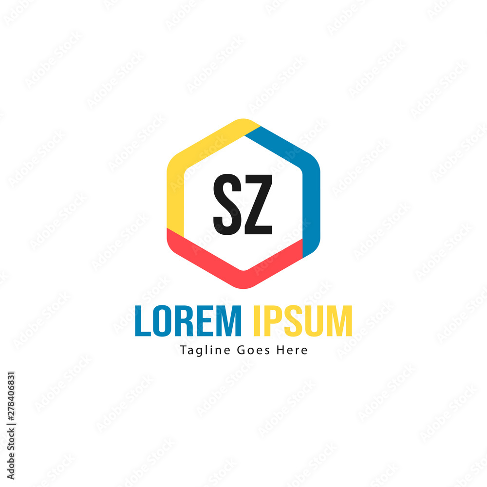 Initial SZ logo template with modern frame. Minimalist SZ letter logo vector illustration Initial SZ logo template with modern frame. Minimalist SZ letter logo vector illustration