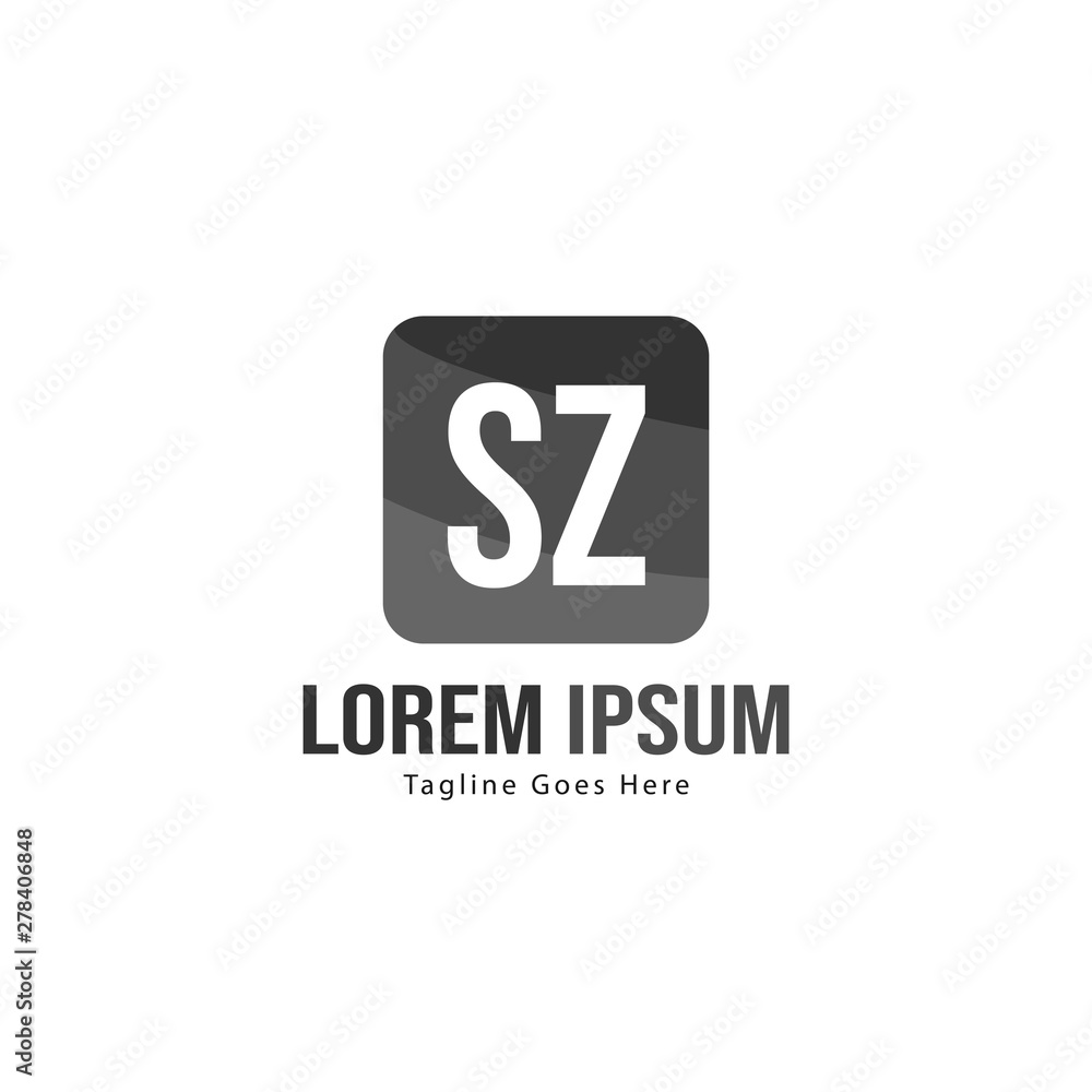Initial SZ logo template with modern frame. Minimalist SZ letter logo vector illustration Initial SZ logo template with modern frame. Minimalist SZ letter logo vector illustration