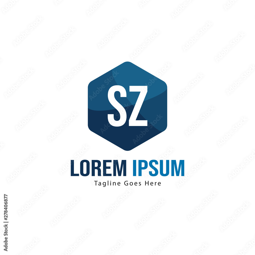 Initial SZ logo template with modern frame. Minimalist SZ letter logo vector illustration Initial SZ logo template with modern frame. Minimalist SZ letter logo vector illustration