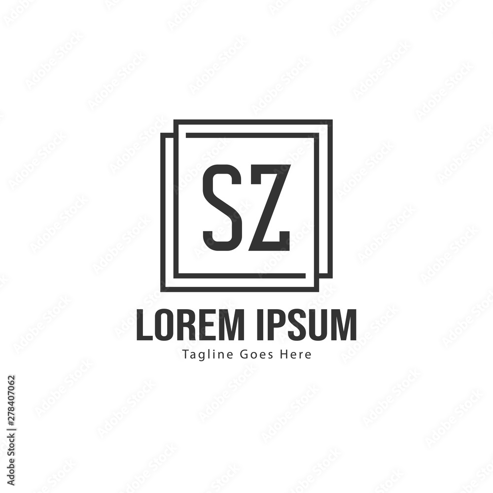 Initial SZ logo template with modern frame. Minimalist SZ letter logo vector illustration Initial SZ logo template with modern frame. Minimalist SZ letter logo vector illustration