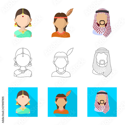 Isolated object of imitator and resident symbol. Set of imitator and culture stock vector illustration.