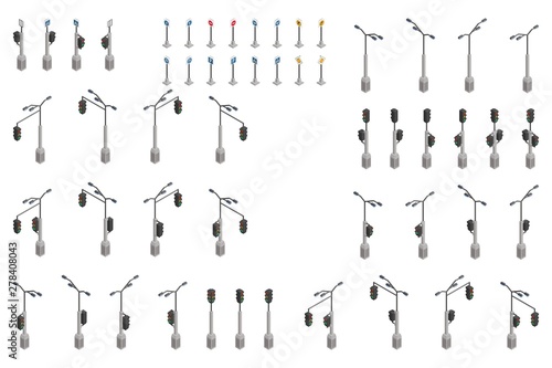 isometric selection of elements of traffic lights