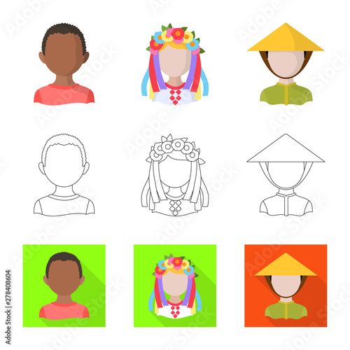 Vector illustration of imitator and resident symbol. Set of imitator and culture stock symbol for web.