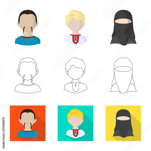 Isolated object of imitator and resident symbol. Set of imitator and culture vector icon for stock.