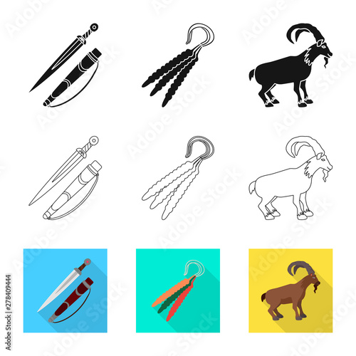 Vector illustration of culture and sightseeing symbol. Collection of culture and originality stock symbol for web.