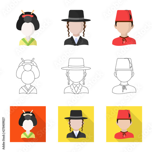 Vector design of imitator and resident symbol. Set of imitator and culture stock vector illustration.