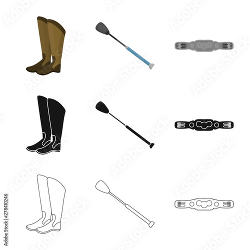 Isolated object of equipment and riding sign. Set of equipment and competition stock vector illustration.