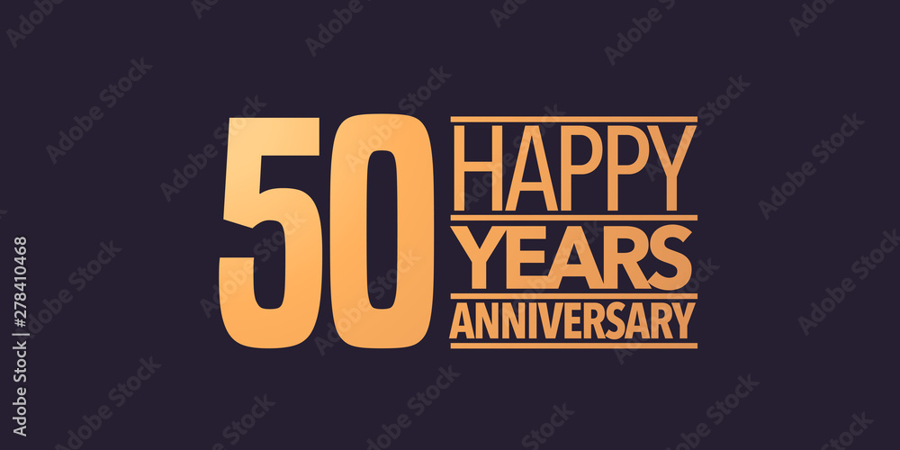 50 years anniversary vector icon, symbol, logo. Graphic background or card for 50th anniversary
