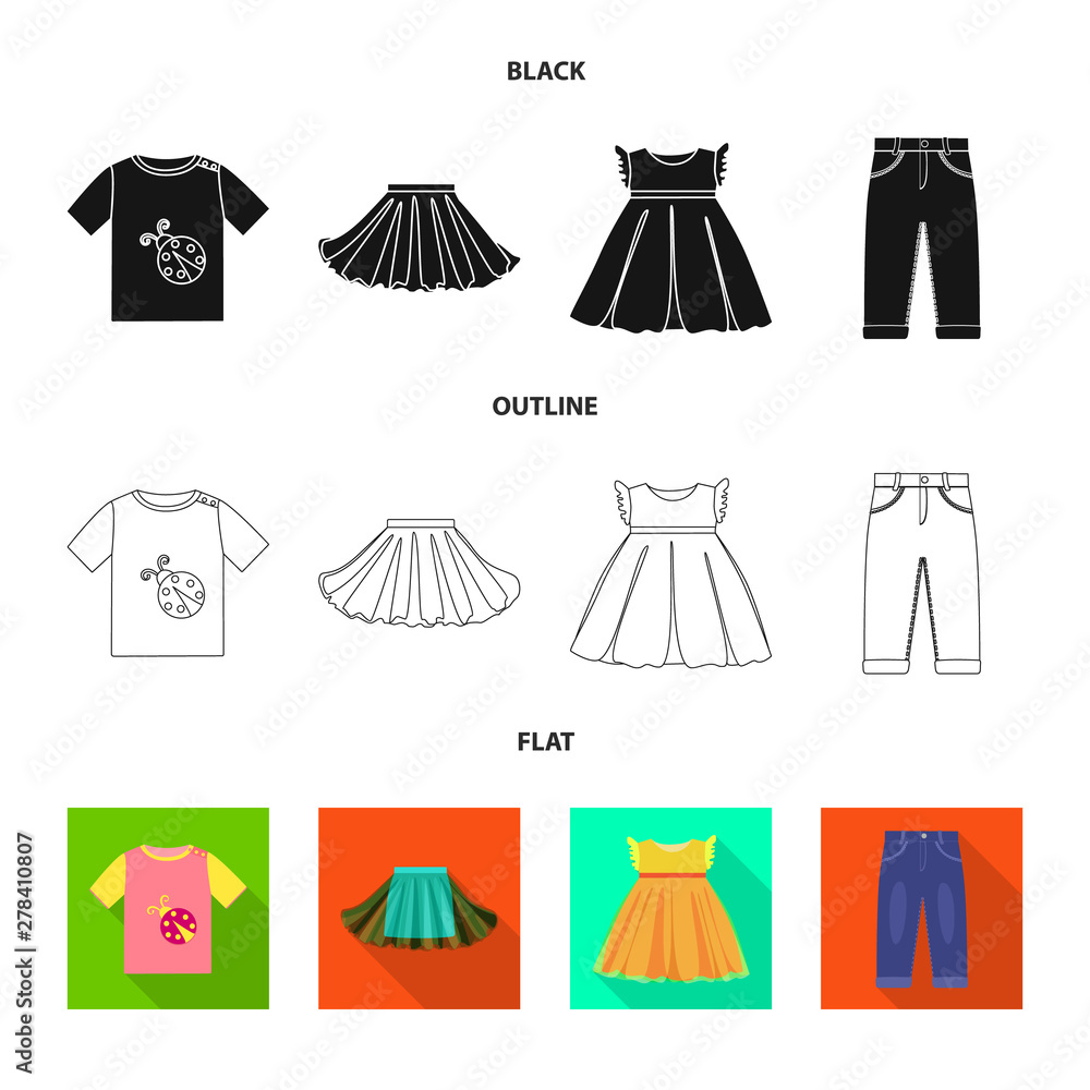 Vector design of fashion and garment icon. Collection of fashion and cotton stock vector illustration. Vector design of fashion and garment icon. Collection of fashion and cotton stock vector illustration.