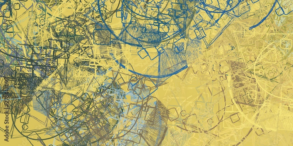 Fototapeta premium Crazy sketch random pattern. Creative chaos and variety. Modern art drawing painting. 2d illustration. Digital texture wallpaper. Artistic sketch draw backdrop material. 
