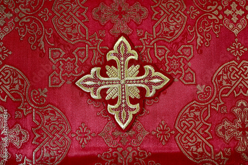 Valokuva Red cloth with cross