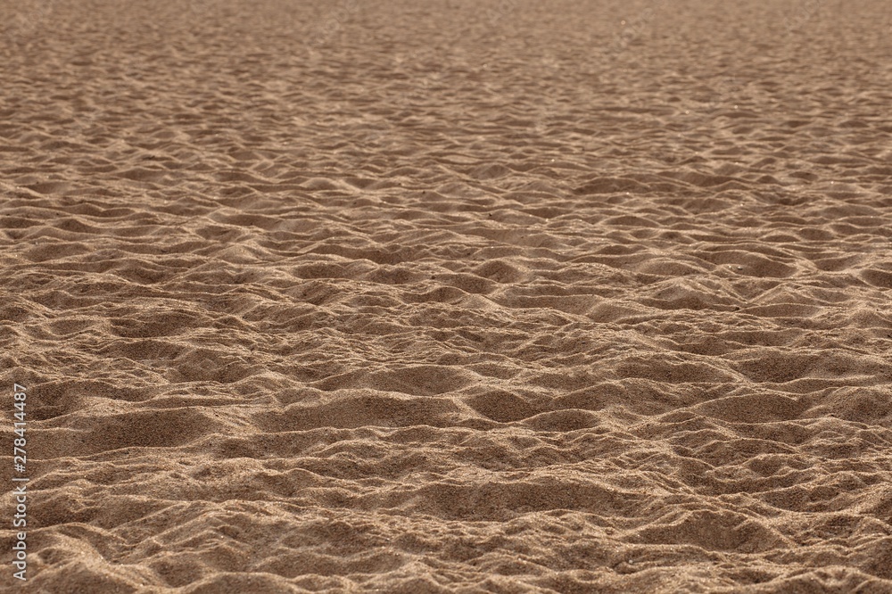 The sand on the beach in the rays of the warm sunset sun hills cast cool shadows. The sand on the beach in the rays of the warm sunset sun hills cast cool shadows.