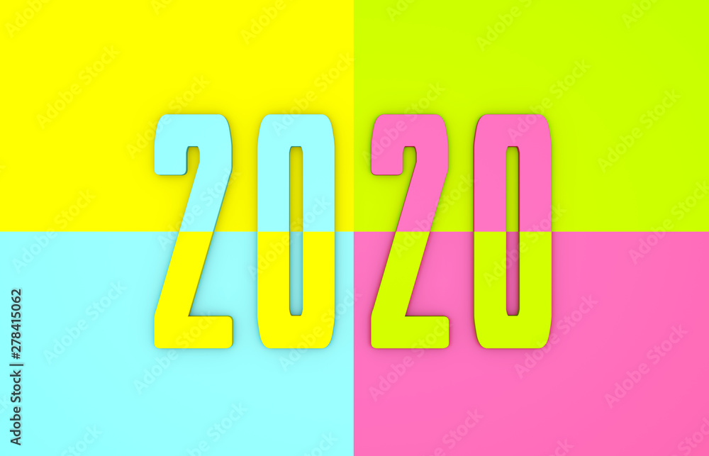 New Year 2020 Creative Design Concept - 3D Rendered Image New Year 2020 Creative Design Concept - 3D Rendered Image