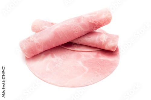 Cooked ham isolated on white background