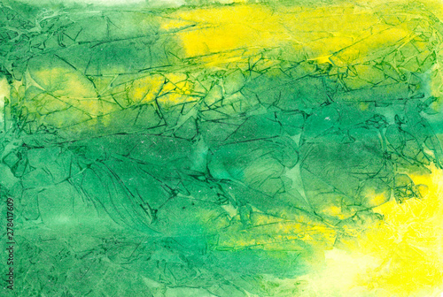 Green and yellow abstract watercolor texture background