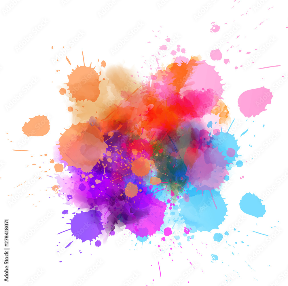 Fototapeta Multicolored splash watercolor blot