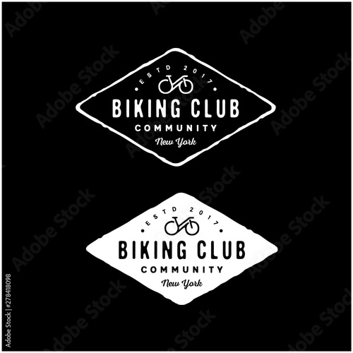 Bike Bicycle Silhouette for Vintage Retro Hipster Biking Cycling Club logo design