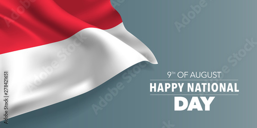 Singapore happy national day greeting card, banner with template text vector illustration