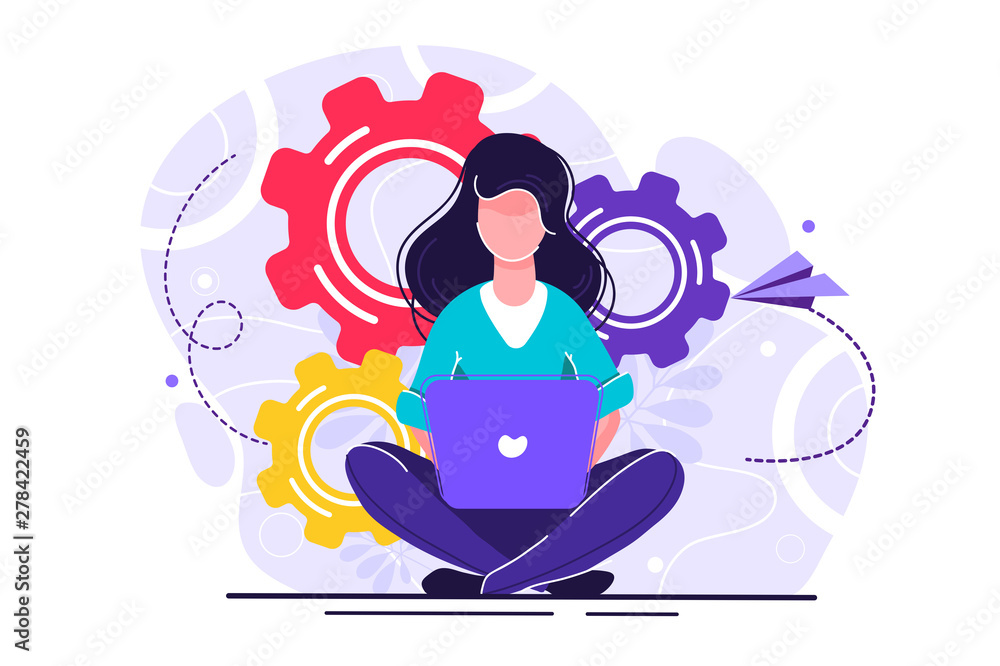 Obraz premium girl online assistant 