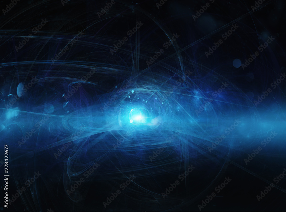 Abstract blue internet background with optical fiber light