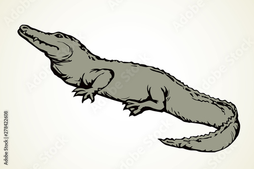 Crocodile. Vector drawing icon sign