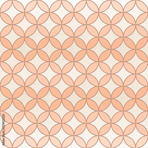 Vector Peach Orange Geometric Circular Seamles Repeat Background Pattern